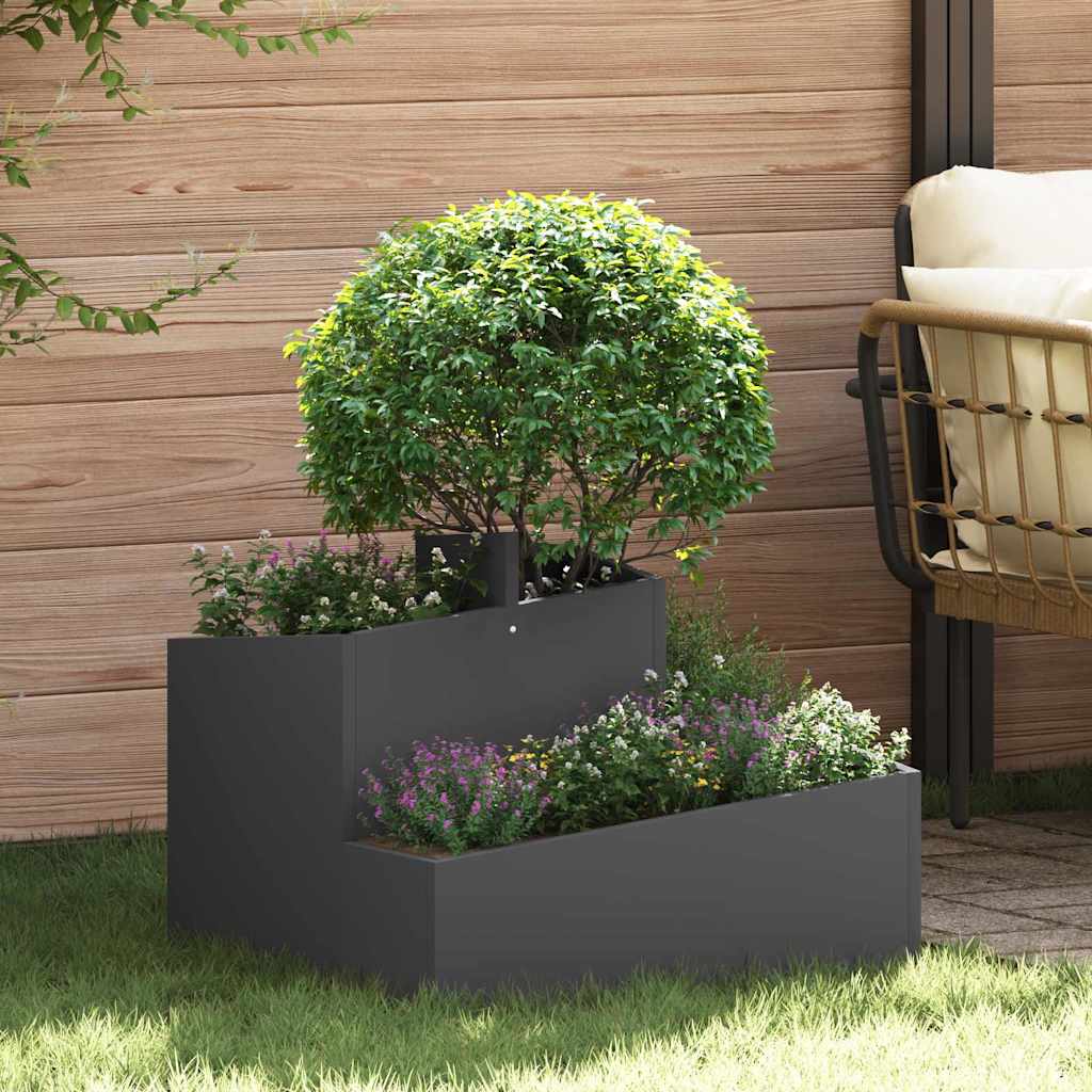 Gartenblumentopf Schwarz 60 x 60 x 50 cm Stahl
